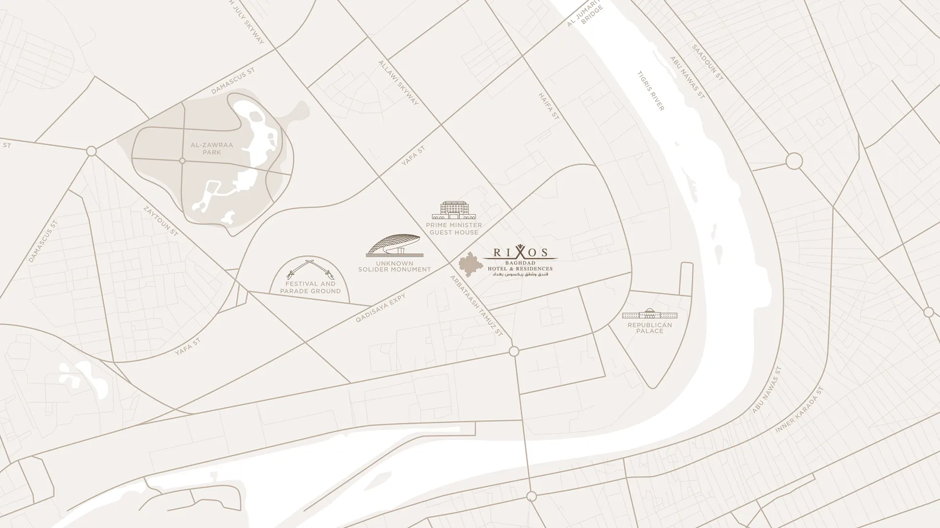 Rixos Baghdad Location Map 1080MS2