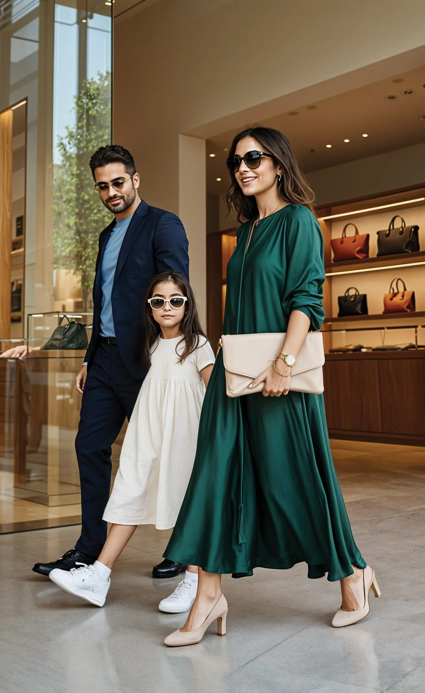 family walking shopping min